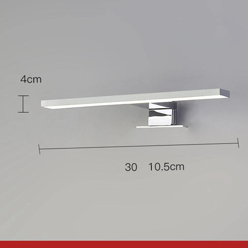 Generic 3000 30CM 5W Cabinet Lights, Front Lamp Rectangular Waterproof Fixtures Light for Mirror Bedside Office Bedroom