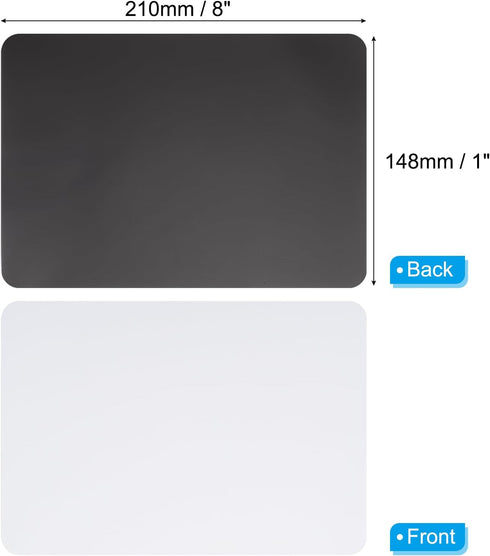 PATIKIL Magnetic Dry Erase Whiteboard Paper, 5 Pcs 8" x 6" Adhesive Dry Erase Board Sticker Round Angle Side Magnetic Whiteboard Paper for Fridge Office, White