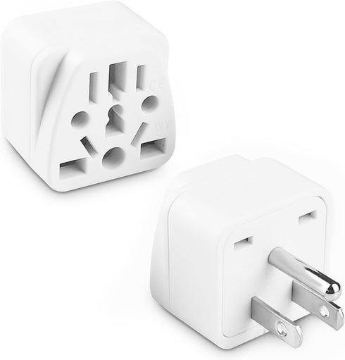 2 Pack US Travel Plug Adapter, UK to US Plug Adapter, Universal to American Outlet Plug Adapter for Travel
