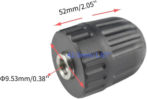 CHANCS 0.8mm-10mm Drill Chuck, 3/8-24UNF Threaded Connecting Rod for Keyless Drill Bits, Great Clamping Force