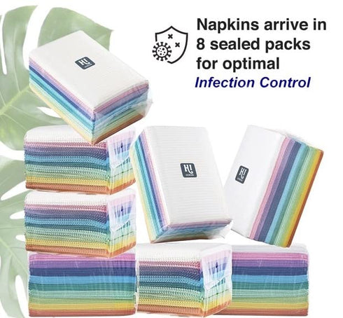 HIgenius Products 13"x18" 400 Pack, 3-Ply Packaging Disposable Dental Bibs Waterproof Leak Resistant Rainbow Bibs |