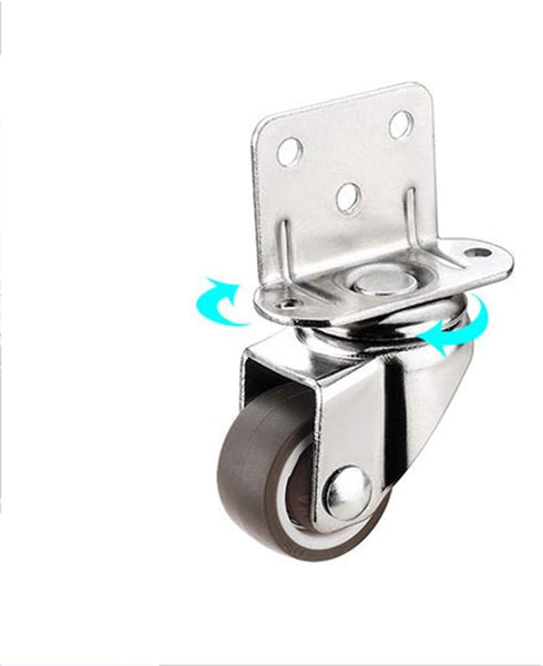 MuchoWow Set 4, yuzhiyu Swivel Plate TPE Caster with Brake of Low Profile L-Bracket Caster, Silent Caster Wheels