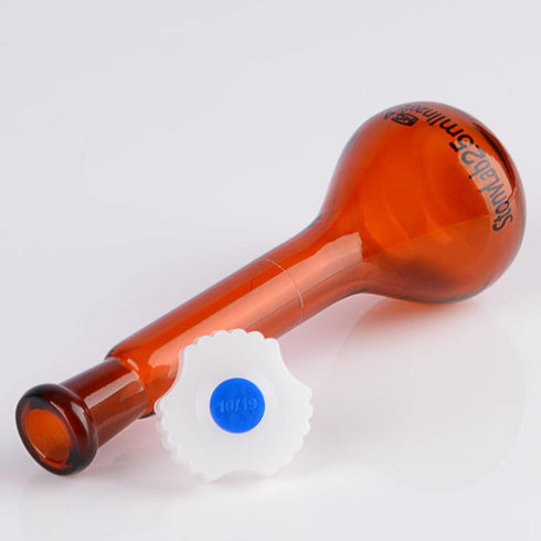 stonylab Glass Volumetric Flask, Class A Amber Volumetric Flask with Glass Stopper, Borosilicate Glass Heavy Wall