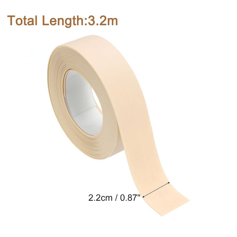 uxcell 4 Rolls Beige Caulk Sealant Strip Waterproof Self Adhesive 0.87" x 10.5Ft Toilet Caulk Tape, Bathtub Caulk Sealing Strip for Kitchen Countertop, Sink, and Floor Edge Protector