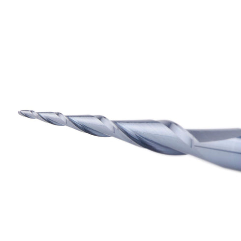 SpeTool Tapered Ball Nose Spiral Router Bit, 1.0mm Tip Diameter (0.5mm Radius) 4.82 Deg for CNC Milling Engraver