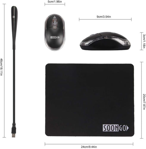 SOON GO 3 1 Dimmable Mini Mouse Pad Kids Mice for Laptop USB LED Light in Gift Combo Mouse Pad Non-Slip Rubber Base USB