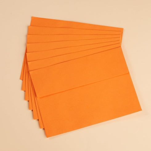 Wishop 100 Pack Dark Orange A7 Envelopes, Self-Adhesive 5x7 for Invitations, 5x7 Greeting Cards, 5.24 x 7.21 Inches
