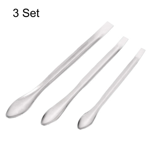 uxcell Micro Scoop Stainless Steel Reagent Sampling Lab Spoon Spatulas for Laboratory 3in1 9Pcs