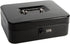 9.84" 7.87" 3.54", Decaller Large Cash Box with Combination Lock, Metal Money Box with Removable Tray, x x Black
