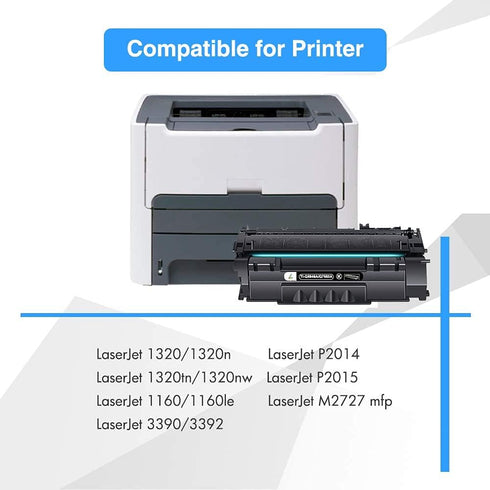 TRUE IMAGE Compatible Toner Cartridge Replacement for HP 49A - 2-Pack Black for 1320, P2015 Printer Ink