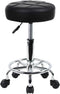 KKTONER Round Rolling Stool Chair PU Leather Height Adjustable Swivel Drafting Work