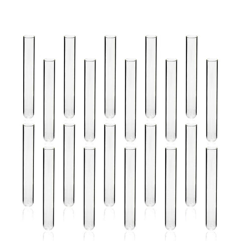 ULAB Scientific Cylindrical Glass Test Tubes, 20ml, 20x150mm, Medium 3.3 Borosilicate Glass Material, Pack of 20