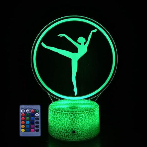 HPBN8 Ltd Optical Illusion 3D Ballet Night Light USB Powered Touch Switch Remote Control