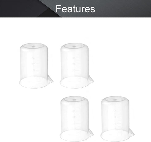 Othmro Measuring Cups 100ml/3.38oz, PP Plastic Graduated Beaker for Lab Kitchen Liquids (4pcs)