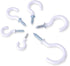 Swpeet 100Pcs White Cup Hooks Assortment Kit, Vinyl Coated Ceiling & Wall Hooks for Home, Office