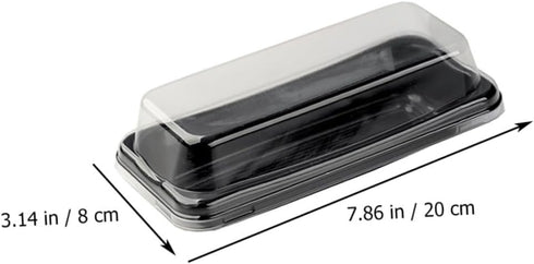 16pcs Packaging Creative Bread Box with Lid Black Rectangular Cake Storage Case for Bakery, Loaf Bread and Household