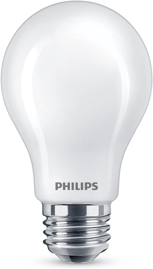 White Dial Flicker-Free Frosted Dimmable A19 Light Bulb - EyeComfort Technology - 450 Lumen - 5 Shades of White - 5W=40W - E26 Base - Indoor - 4-Pack by Philips LED