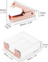 Clear Acrylic Rose Gold Self-Stick Note Cube Holders & Staple Removers Set - 3.5x3.3 Inch Memo Pad