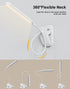 Desk Lamp, 1500mAh Dimmable Reading Lamp with Clamp and Type-C Charging Port, Adjustable Flexible Light for Home Office