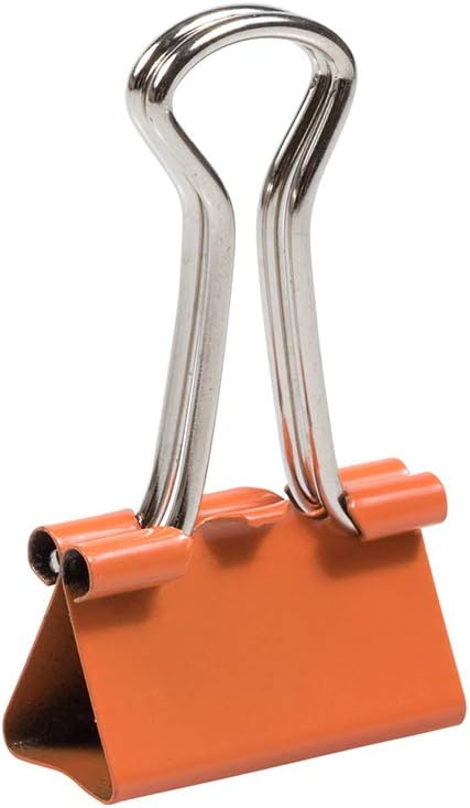 JAM PAPER Small 3/4 Inch (19 mm) Orange Binder Clips - 25/Pack