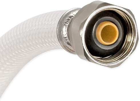 Eastman 20 Inch x 1/2 Inch FIP Flexible Faucet Connector, White PVC Supply Hose