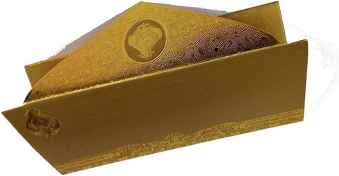 Shagun Envelopes Money Cash Gift - 3 Fold Gold Design Envelope (10 piece) for Indian Wedding, Diwali, Birthday,