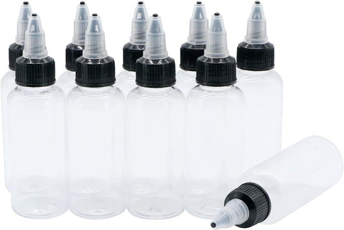PET Plastic Liquid Squeeze Bottle, 10 Pcs 1 oz Dropper Dispensing Bottle for Tattoo Ink, Watercolor Pigment