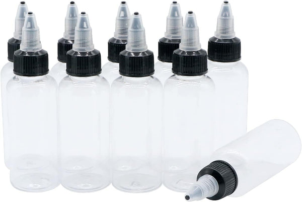 PET Plastic Liquid Squeeze Bottle, 10 Pcs 1 oz Dropper Dispensing Bottle for Tattoo Ink, Watercolor Pigment