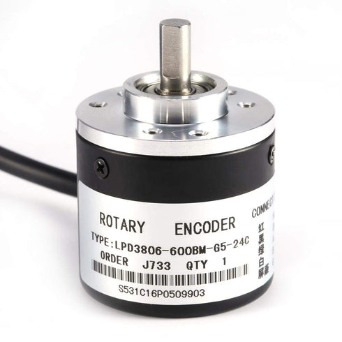 Rotary Encoder, 600P/R Photoelectric Incremental Rotary Encoder 5V-24V AB 2-Phases Wide Voltage Power