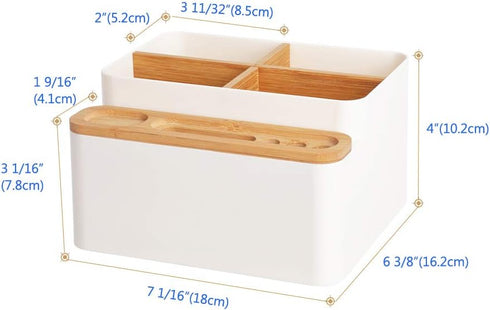 Poeland Desktop Storage Box, Pencil Pen Holder for Office Supplies, Makeup Brushes Organizer