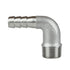 Quickun 304 Stainless Steel Hose Barb Fitting Elbow, 3/8" Barb x 1/4" Male 90 Degree Barbed Pipe Fitting
