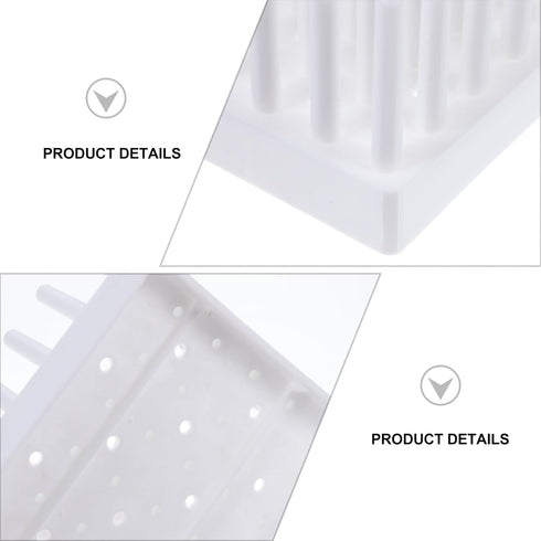 Lab Test Drying Rack, Holds 66pcs 12-16 mm Test Tubes, Plastic Stand Dryer for Peg Rack (White)