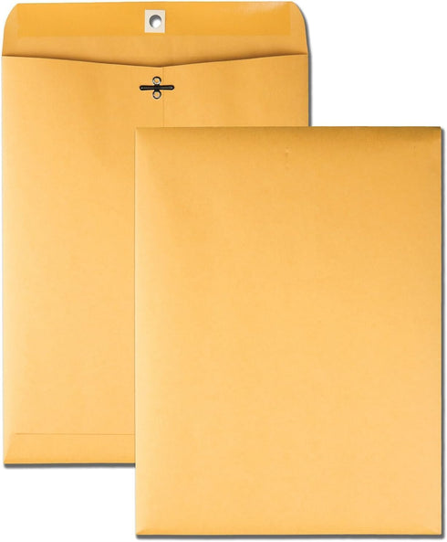 Clasp Envelopes, 12" x 15.5" Envelopes, Gummed Flap With Metal Clasp Closure, Perfect For Office, Home And School Use, 28Lb Brown Craft Envelopes - 12" x 15.5" - 5 Envelopes Per Pack by The Office-Pros