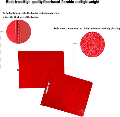 Fiberboard Binder, 8.5 x 11 Inches with Metal Prong Top Fastener, 2 Inch Capacity for Pressboard Report Cover, 12 per