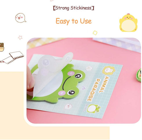 Frog Sticky Notes, Kawaii Frogs Sets, Aesthetic Cute Mini Animal Self-Stick Notes Pads for Frog Lovers