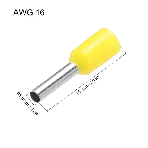 uxcell 2000 Pcs Insulated Ferrule Wire Connector Electrical Crimp Terminal 16 AWG for Electrical Projects Yellow