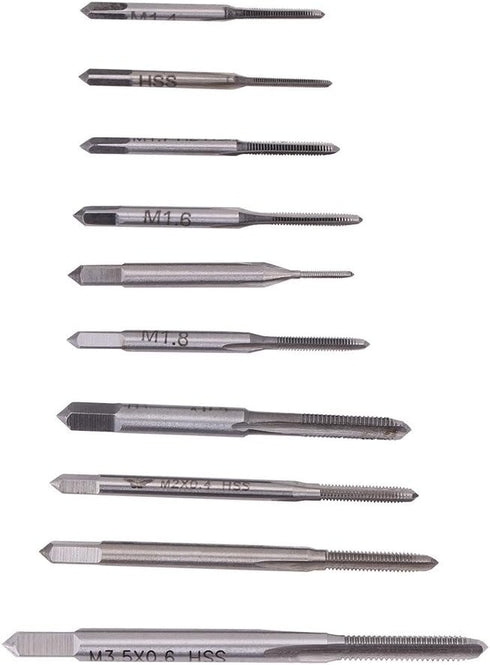 10PCS Micro Taps Bit Hand Screw Thread Taps M1 to M3.5 Tool Set