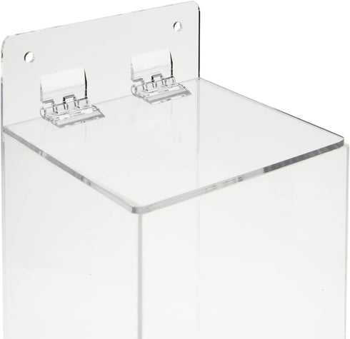Okuna Outpost Acrylic Wall Mount Dispenser for Gloves, Shoe Covers, Hairnet Holder, Beard Nets Storage