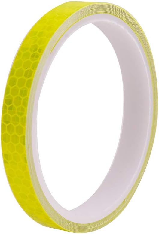 Reflective Tape, Yellow, 0.5" x 10', Waterproof Strong Safety Tape for Bicycle, Trucks, Cars
