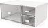 Stackable Desk Organizer with 3 Compartments, Storage Drawers for Makeup, Bathroom Organization, Accessories (White)