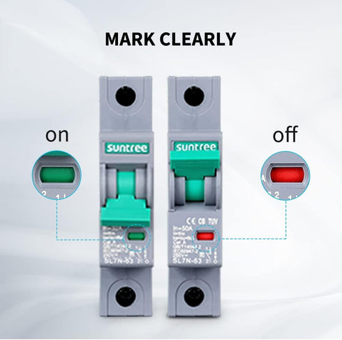 Renogy Suntree 50 Amp Single-Pole DC Circuit Breaker for Off-Grid Solar System, Breaker Box