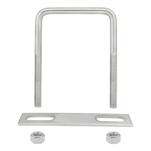 2 Sets 304 Stainless Steel Square U-Bolts with M10 Nuts, Accessories for Automobiles Trailer and Boat Trailer