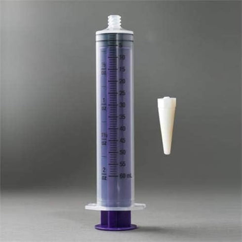 Generic 60cc 60Ml 12 pack, ENFit Syringe - Flattop W/Trans Connection - Enteral / Oral Feeding Irrigation Syringe