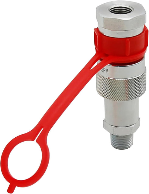 Taper Face Coupling 3/8" NPT, 2 Dust Caps C-604, 10,000 PSI High Pressure Hydraulic Quick Couplings