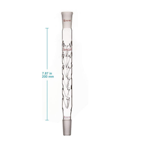 stonylab Vigreux Distillation Column, 24/40, 200 mm Length Borosilicate Glass for Laboratory