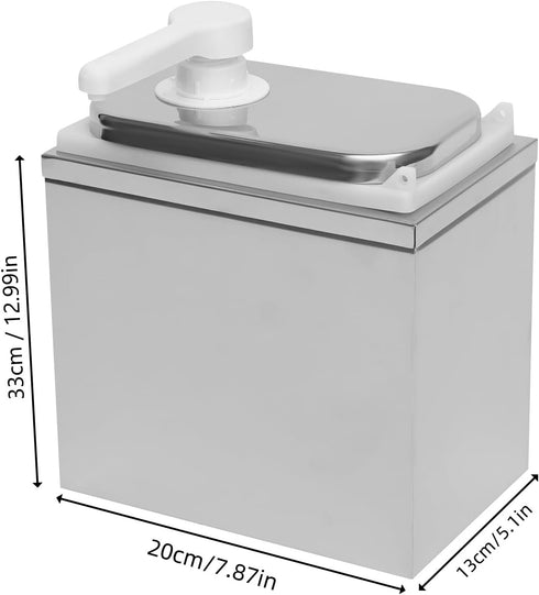 GALAXYWAY 2L/2.1QT Commercial Sauce Dispenser Pump Stainless Steel Condiment Pump Station Soy Sauce Pump Dispenser