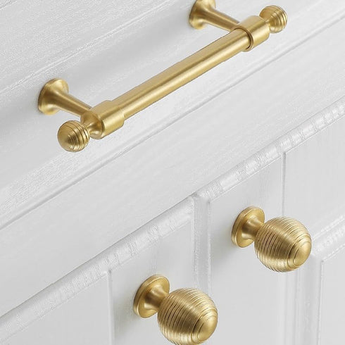 SANCHAKOU 2Pcs Drawer Knobs Brass Wardrobe Handle Chrome Bedside Table Drawer Cabinet Door Handle Round Ball Small