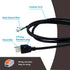 Heavy Duty AC Power Cord Pigtail - 14 Gauge 3 Prong 6 Feet Open End SJT 14AWG Replacement AC Wall Cable