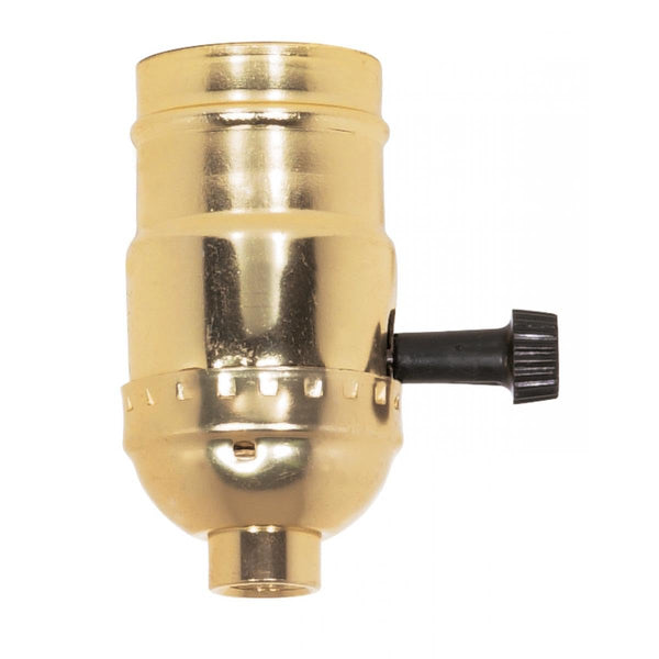 Texas Lamp Parts 3-Way Brass Turn-KNOB Socket for Table/Floor Lamps Repair TR-24