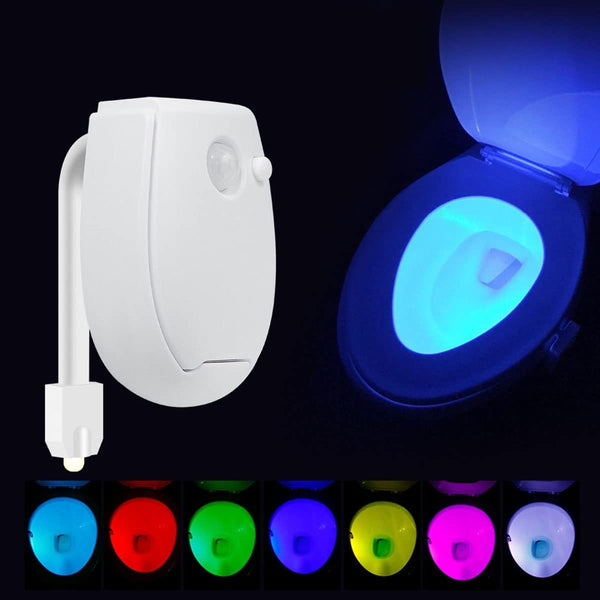 White Toilet Light with Motion Detection LED Bathroom Bowl Sensor